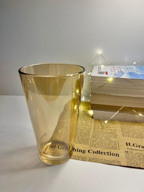 Golden tall transparent mug