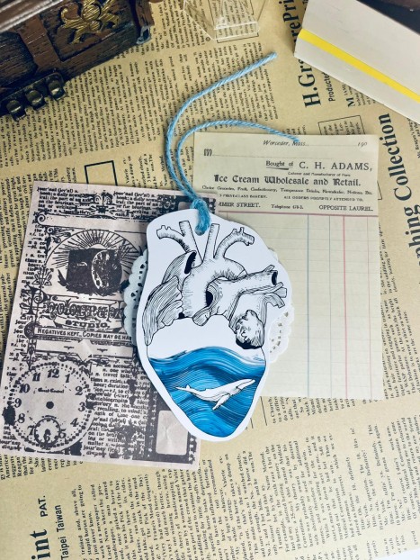 Heart of a whale bookmark