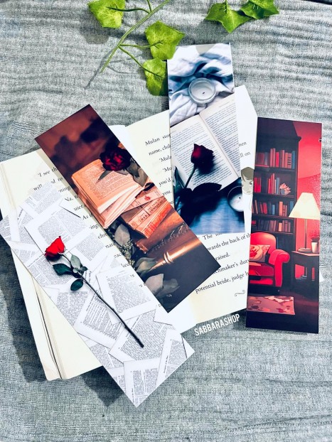 4 book dividers, photo material, romantic theme
